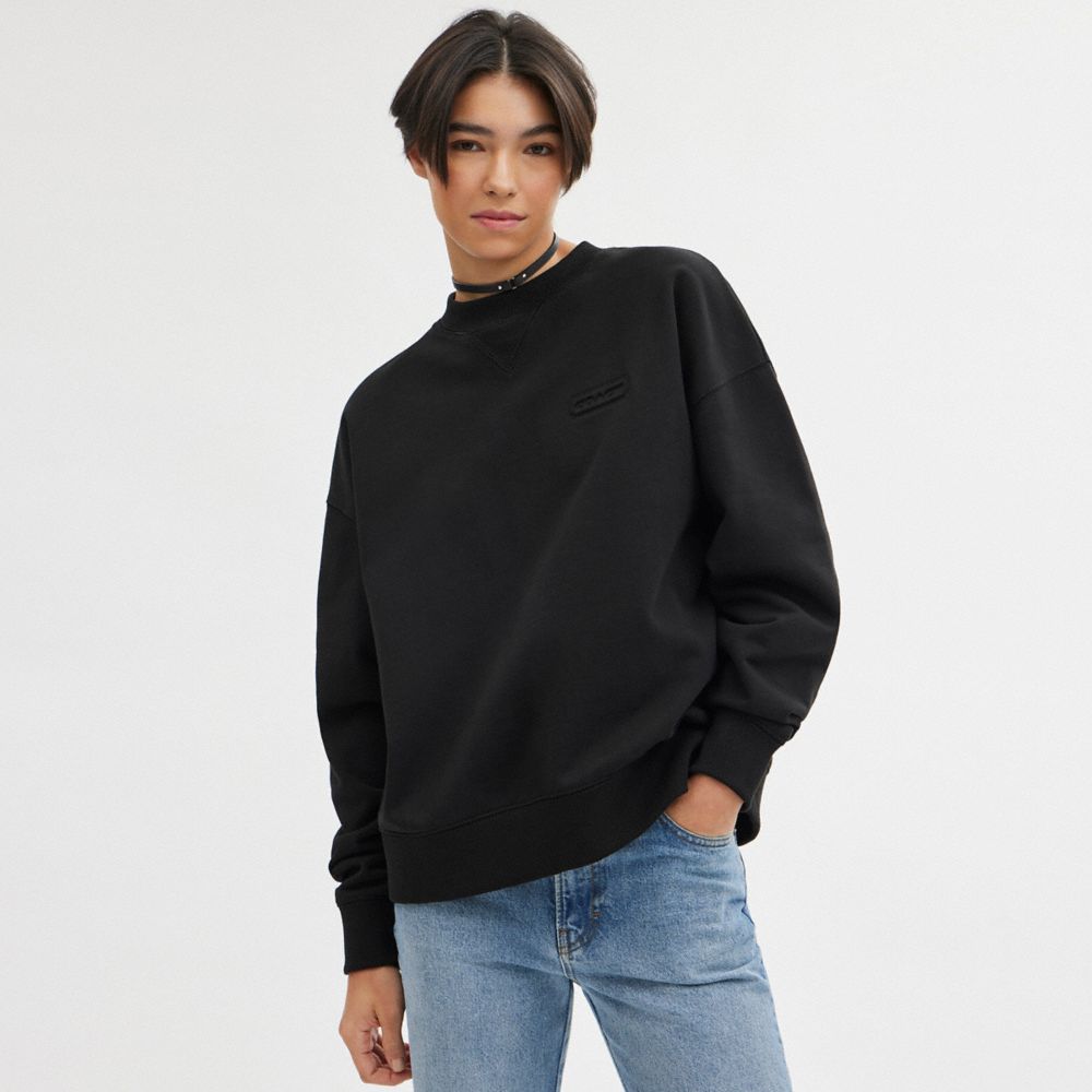 Coach Essential Crewneck Black | 235-WTDXNP