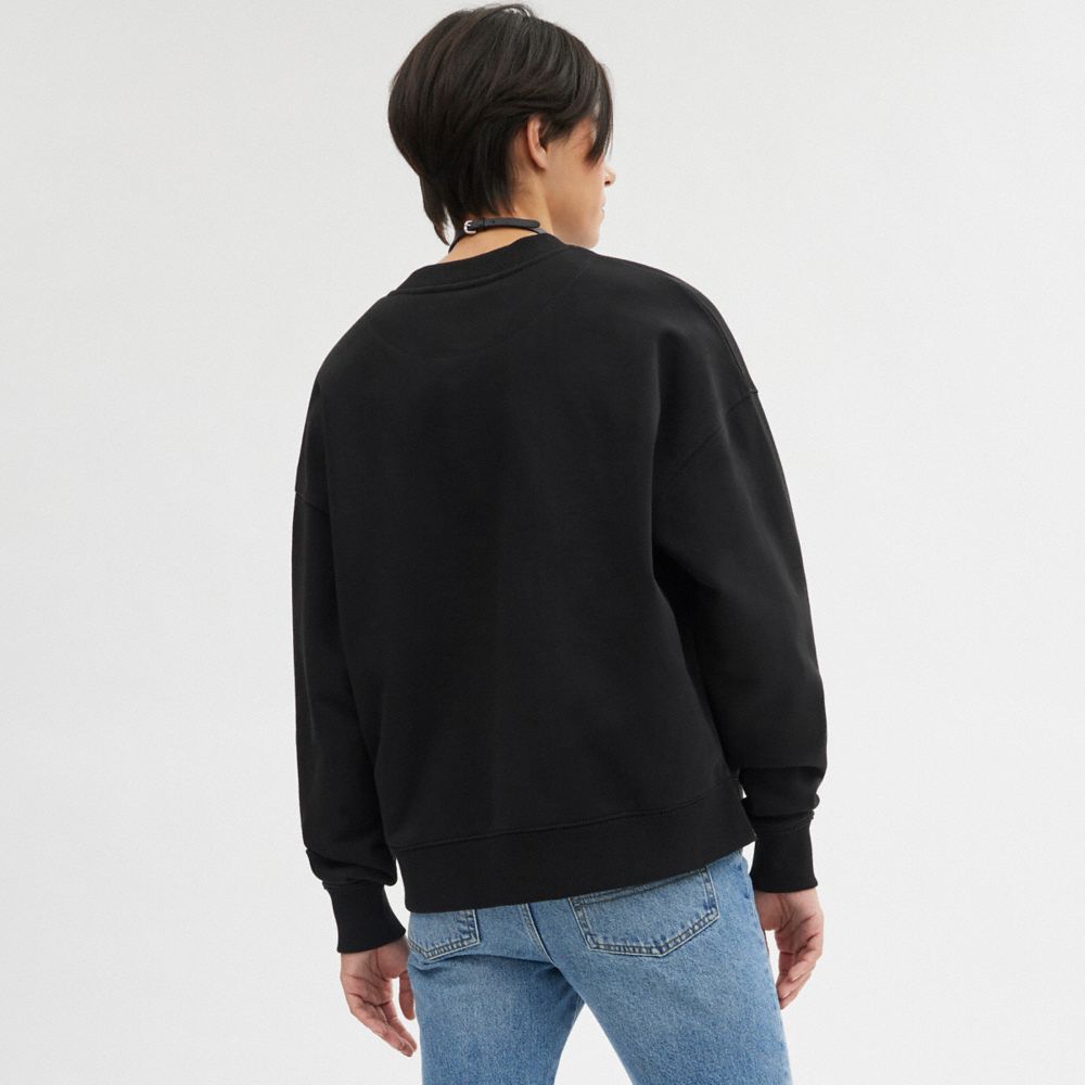 Coach Essential Crewneck Black | 235-WTDXNP