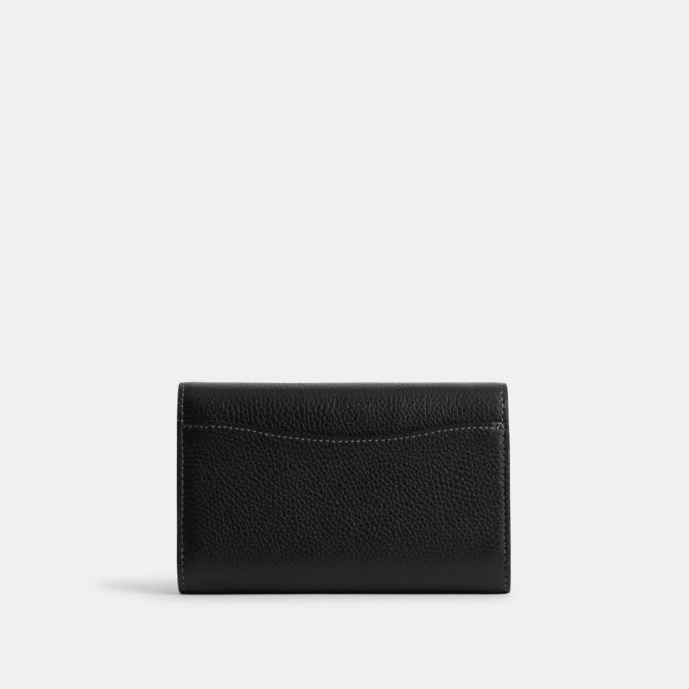 Coach Essential Medium Flap Wallet Brass/Black | 340-RONYGE