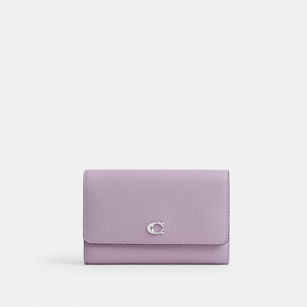 Coach Essential Medium Flap Wallet In Colorblock Silver/Soft Purple Multi | 526-QFZGVP