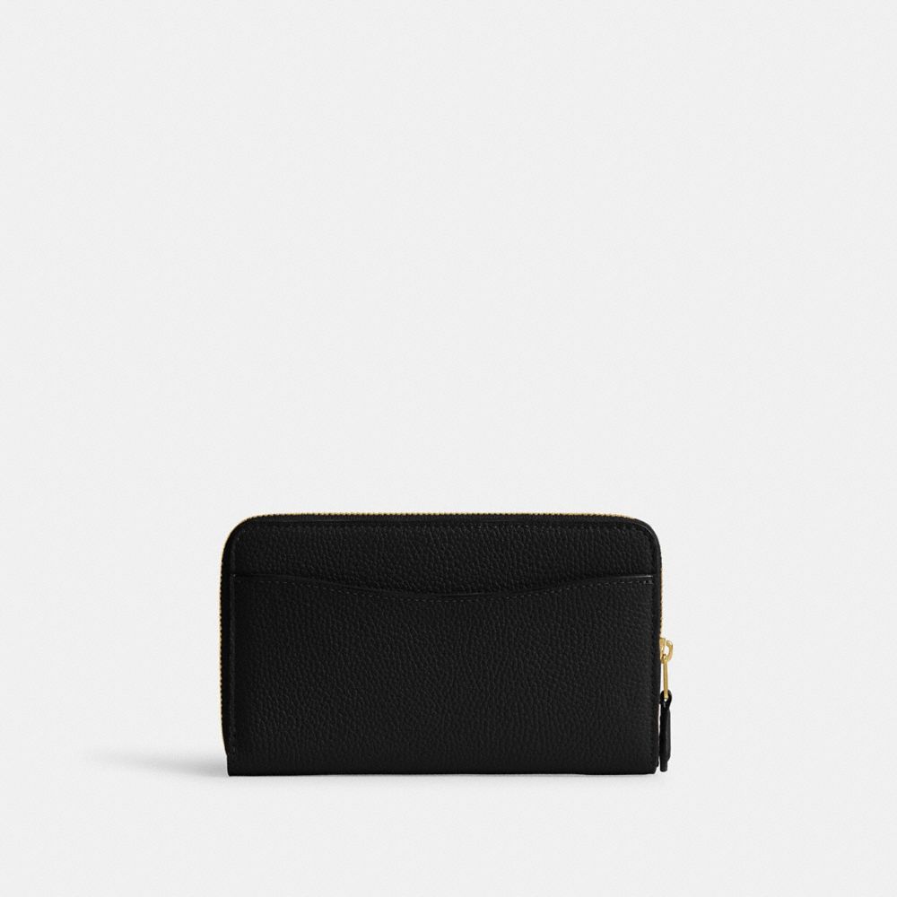 Coach Essential Medium Zip Around Wallet Brass/Black | 927-WCSRJM