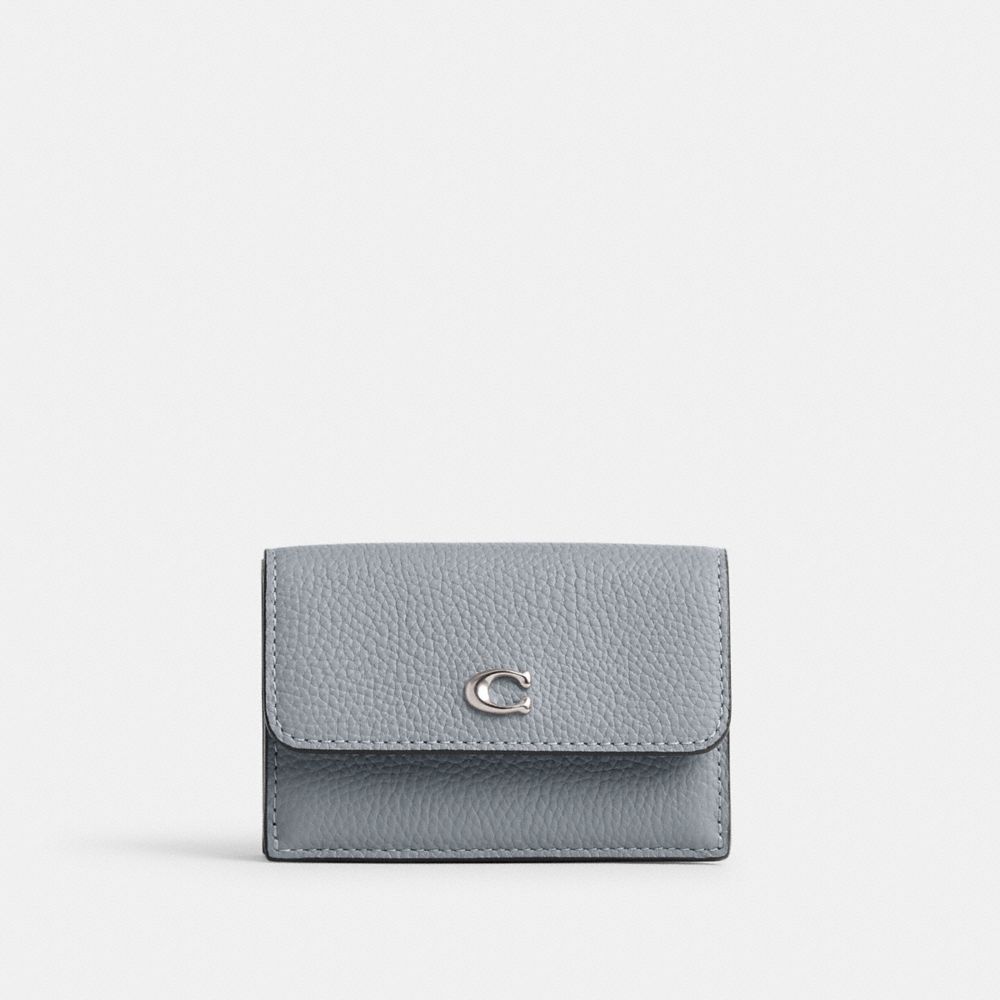 Coach Essential Mini Trifold Wallet Silver/Grey Blue | 182-EGIALX