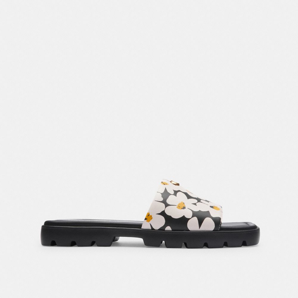 Coach Florence Sandal With Floral Print Chalk Multi | 817-CRBJDN