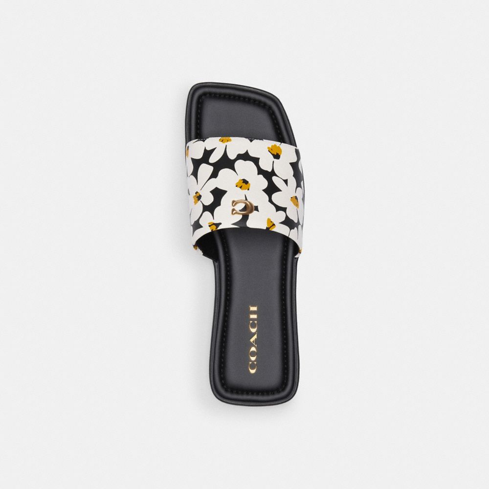 Coach Florence Sandal With Floral Print Chalk Multi | 817-CRBJDN