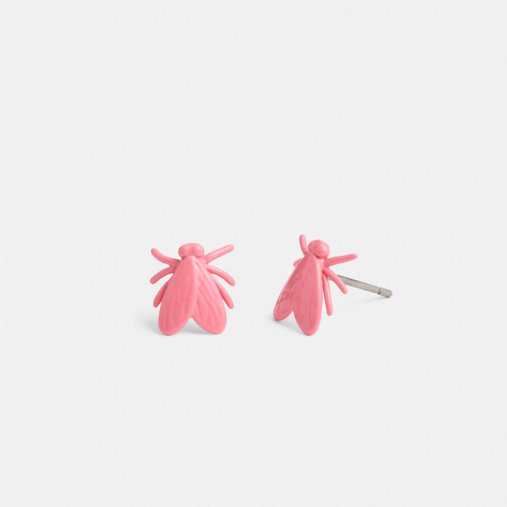 Coach Fly Stud Earrings Silver/Pink | 158-XPOEUA