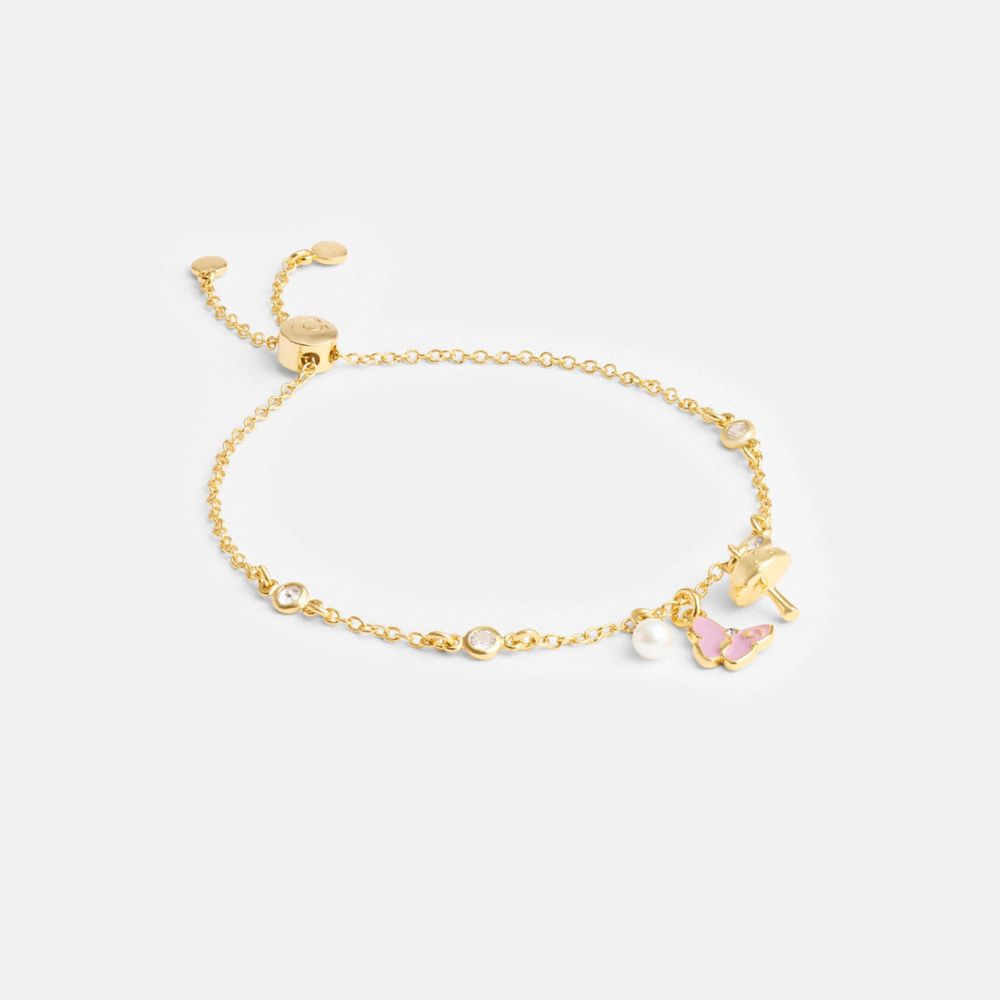 Coach Garden Charms Slider Bracelet Gold/Multi | 807-CKOIYD