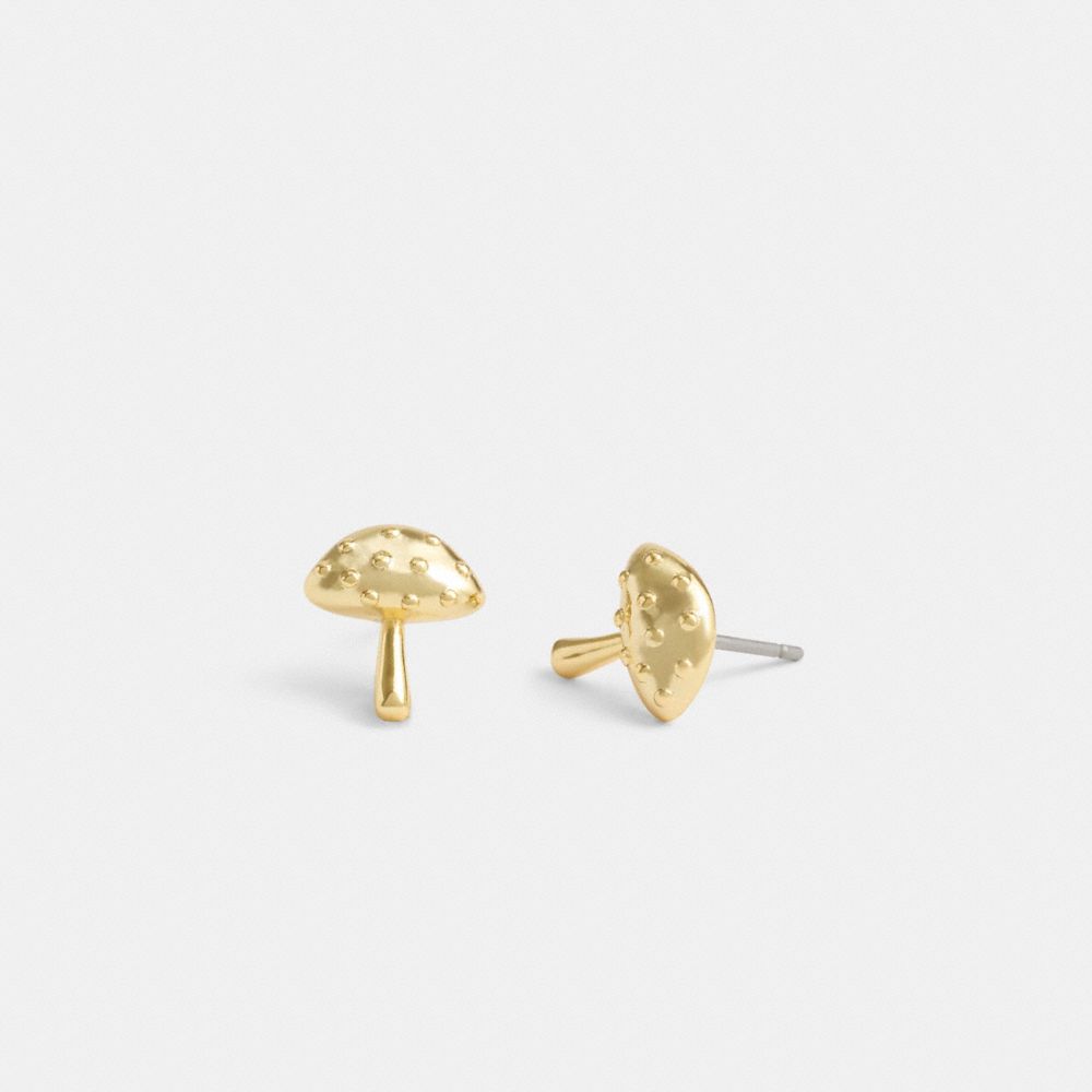 Coach Garden Mushroom Stud Earrings Gold | 586-AGBUKC