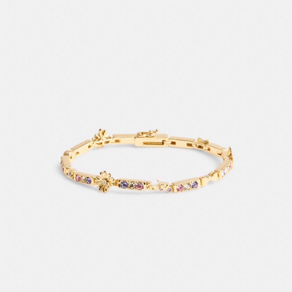 Coach Garden Tennis Bracelet Gold/Multi | 607-GZNLHR