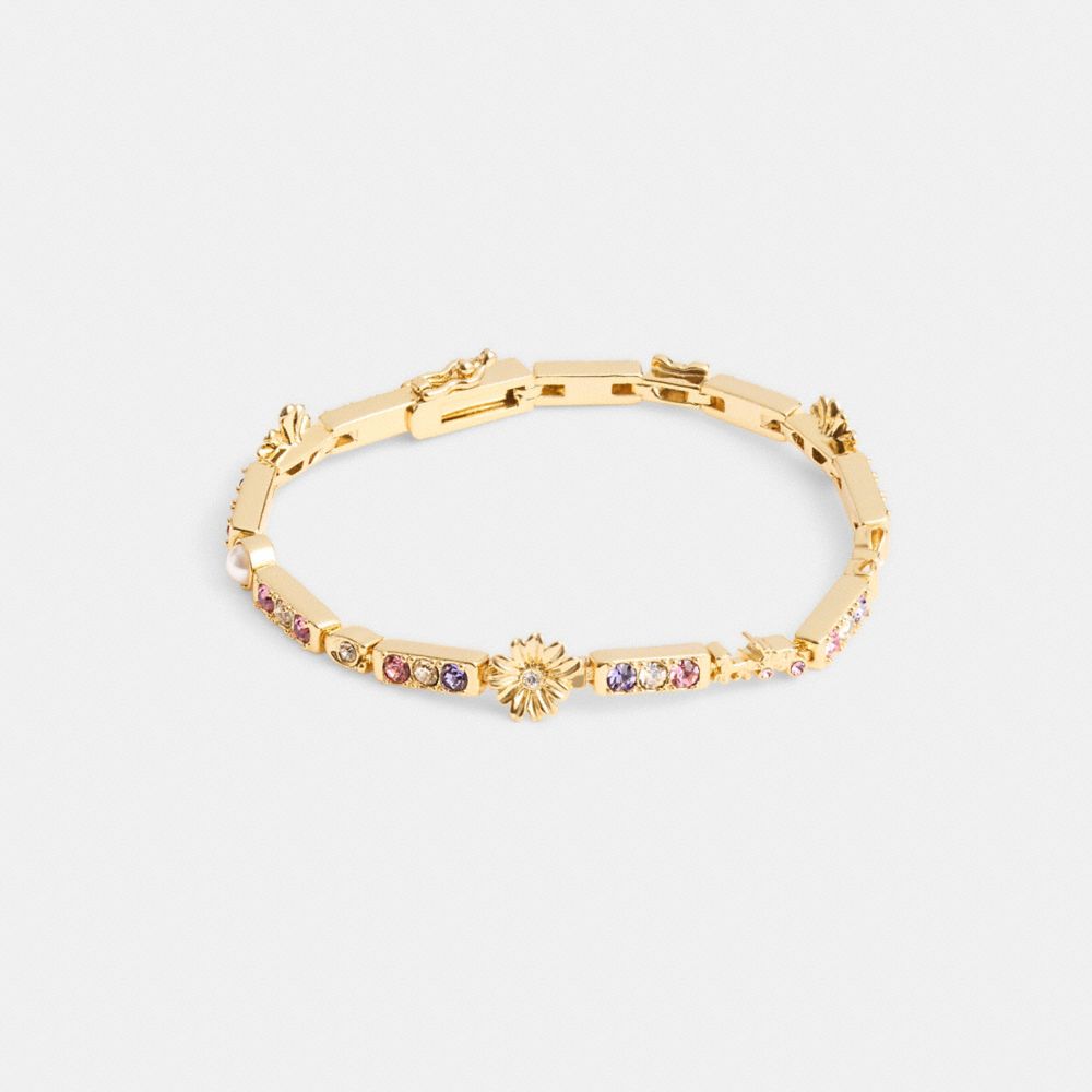 Coach Garden Tennis Bracelet Gold/Multi | 607-GZNLHR