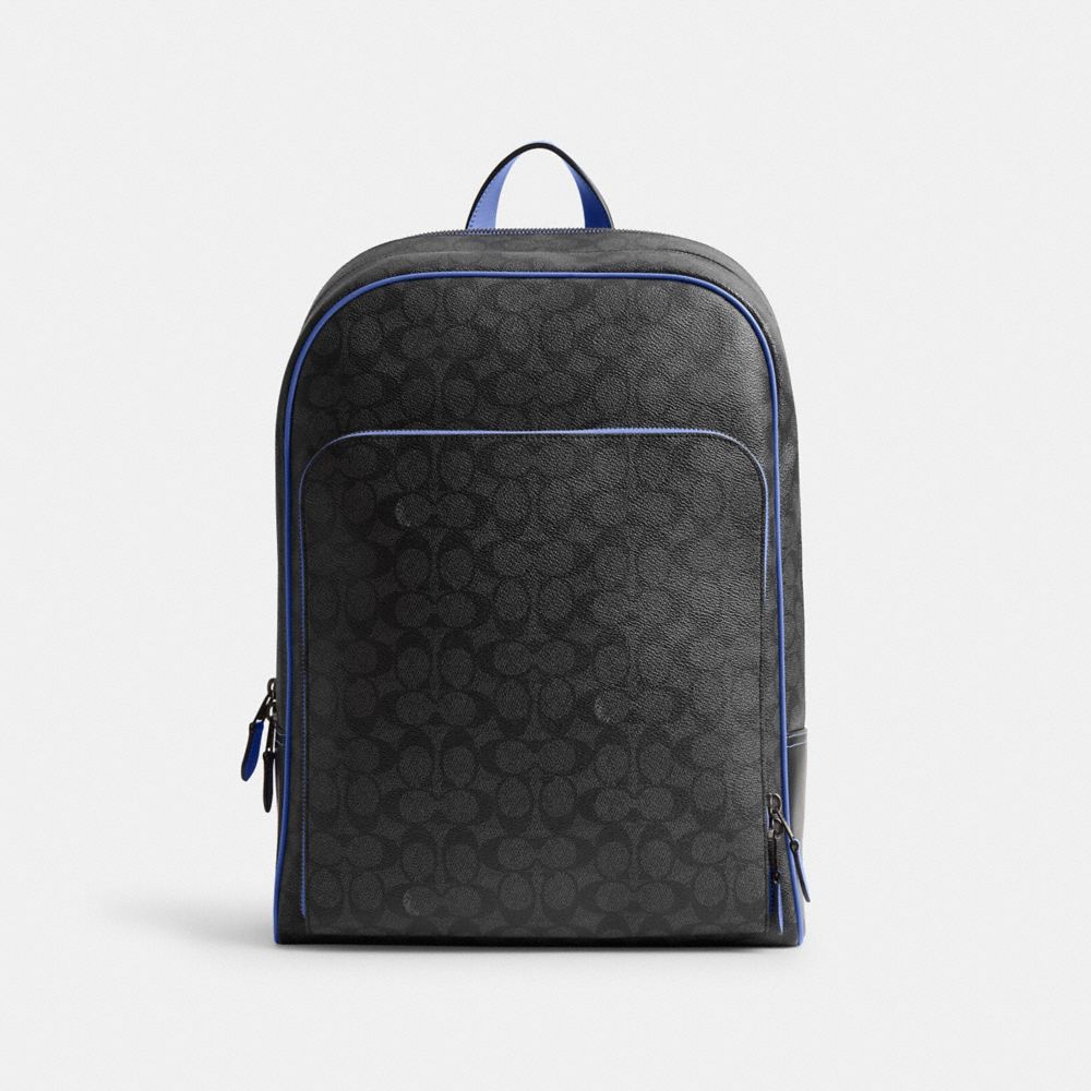 Coach Gotham Backpack In Signature Canvas Charcoal/Blueberry | 712-OGNRZS