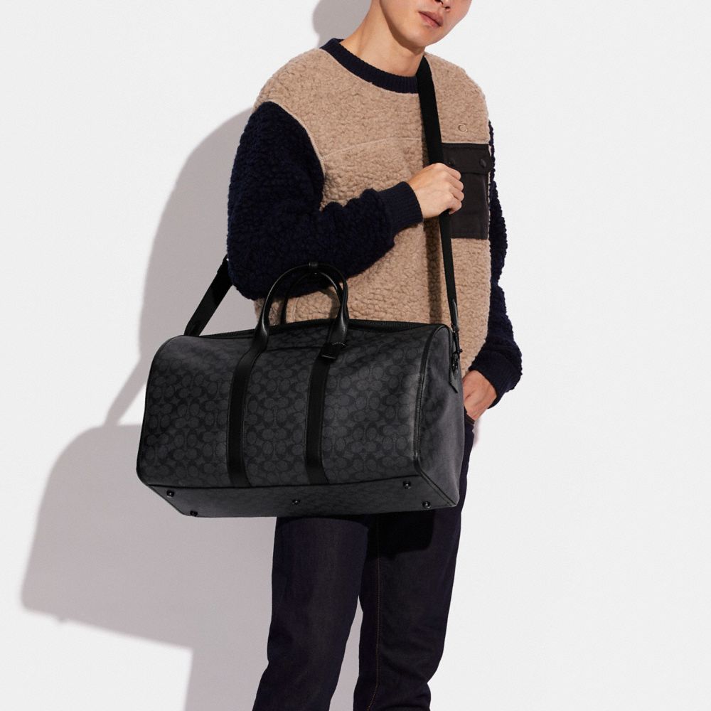 Coach Gotham Duffle Bag In Signature Canvas Black Copper/Charcoal | 407-RIZOVK