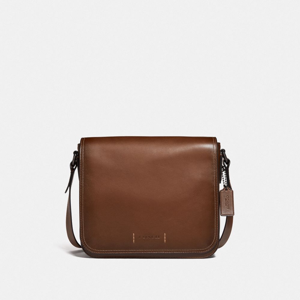 Coach Gotham Messenger Bag 27 Black Copper/Dark Saddle | 648-JEHTWR