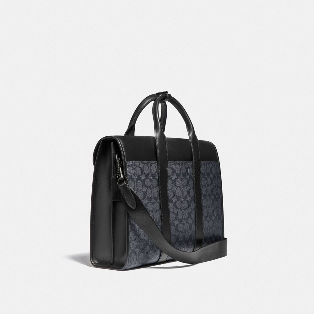 Coach Gotham Portfolio Bag In Signature Canvas Black Copper/Charcoal/Black | 193-CSMEBK