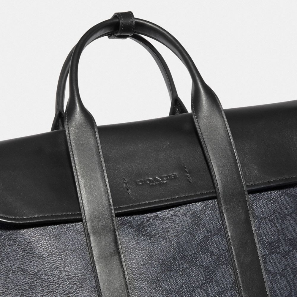 Coach Gotham Portfolio Bag In Signature Canvas Black Copper/Charcoal/Black | 193-CSMEBK