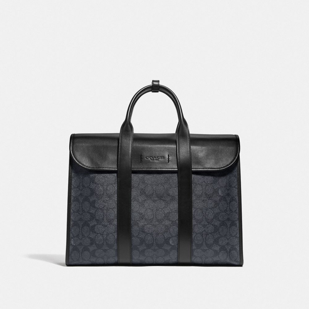 Coach Gotham Portfolio Bag In Signature Canvas Black Copper/Charcoal/Black | 193-CSMEBK