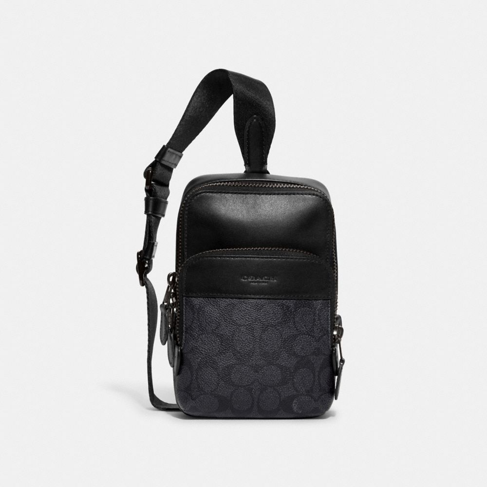 Coach Gotham Sling Pack 13 In Signature Canvas Charcoal | 487-ESPDQT