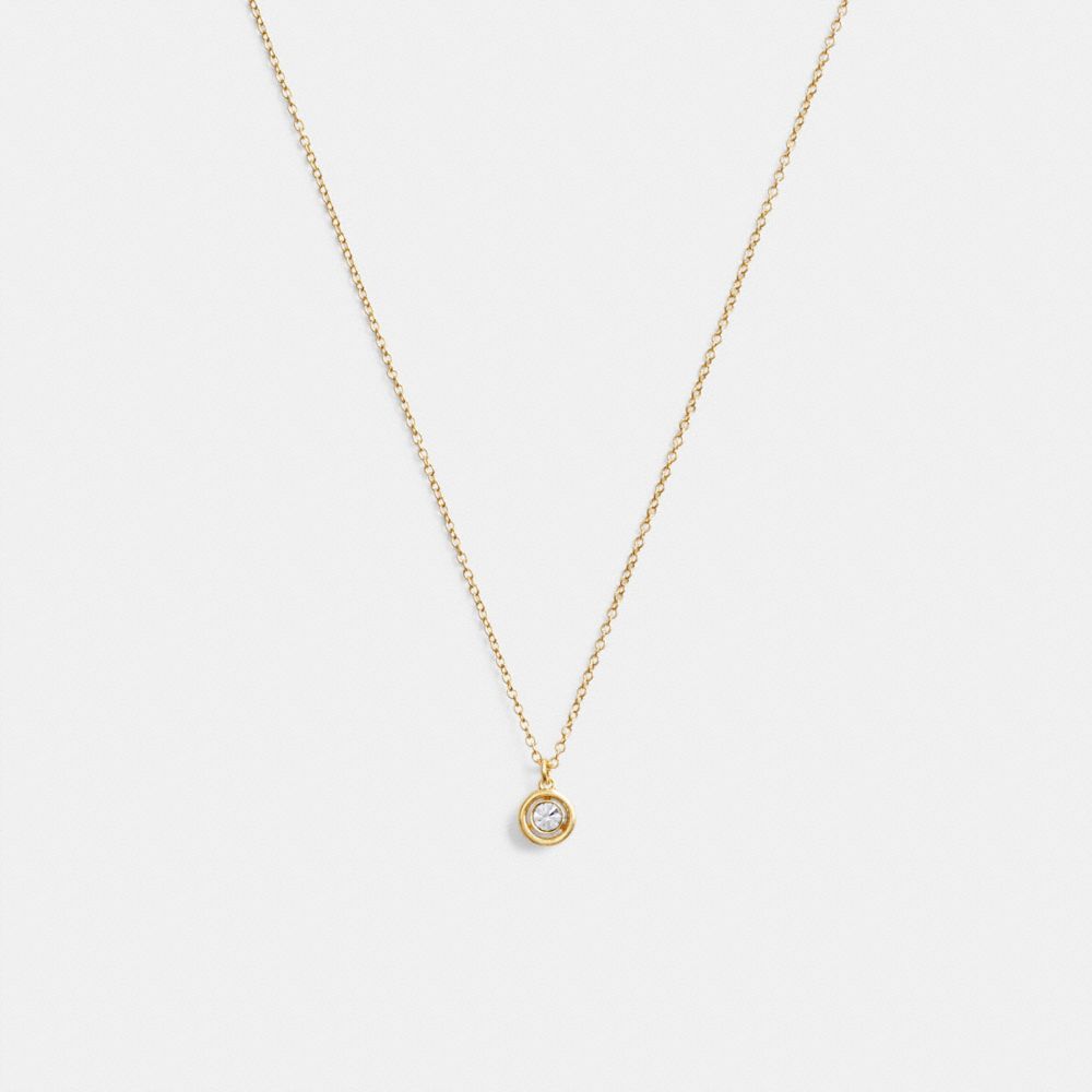 Coach Halo Round Pendant Necklace Gold | 917-YSOPCK