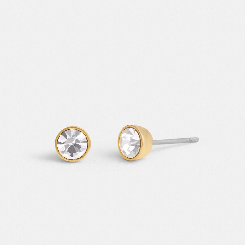 Coach Halo Round Stud Earrings Gold | 213-AVDBEZ