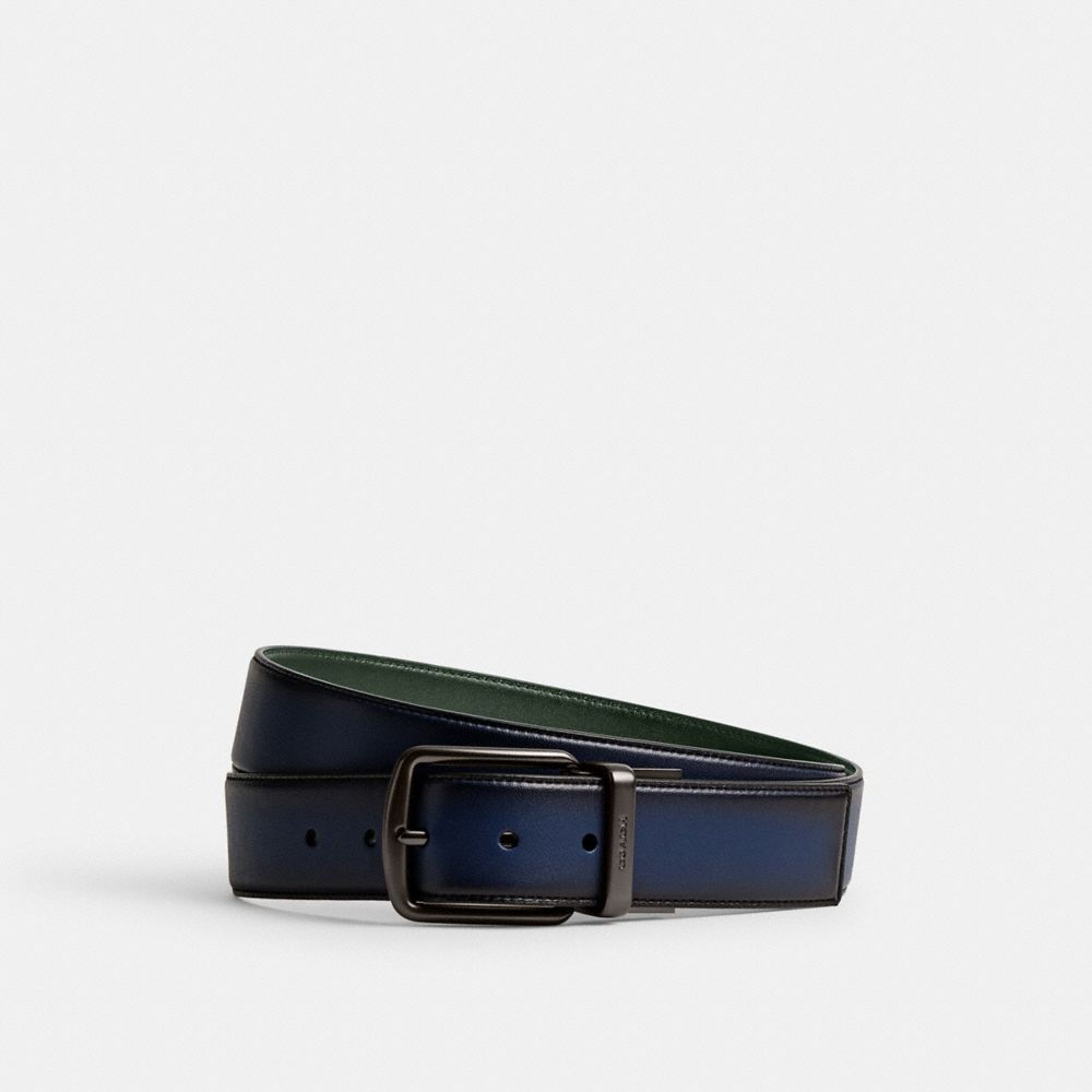 Coach Harness Buckle Cut To Size Reversible Belt 38 Mm Deep Blue/Amazon Green | 741-YZFUAB