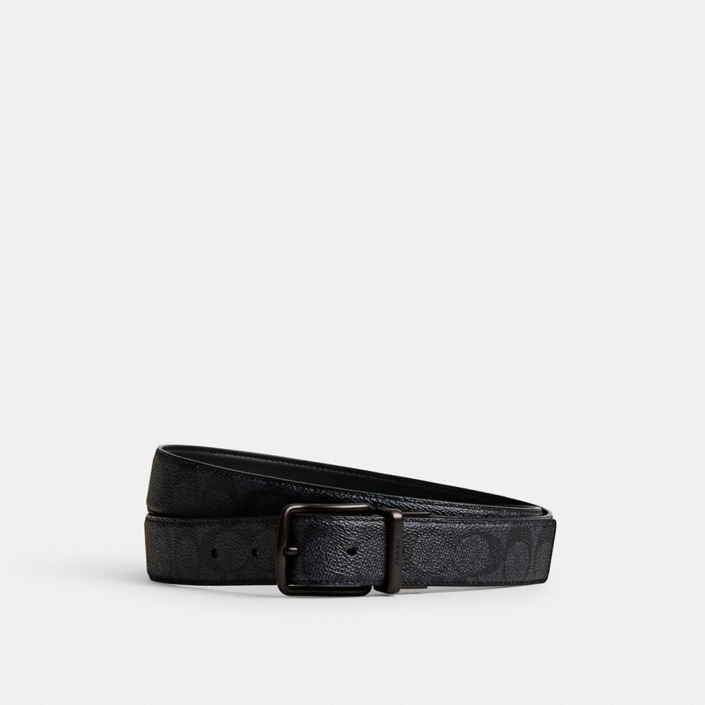 Coach Harness Buckle Cut To Size Reversible Belt 38 Mm Charcoal/Black | 064-JFGRWY