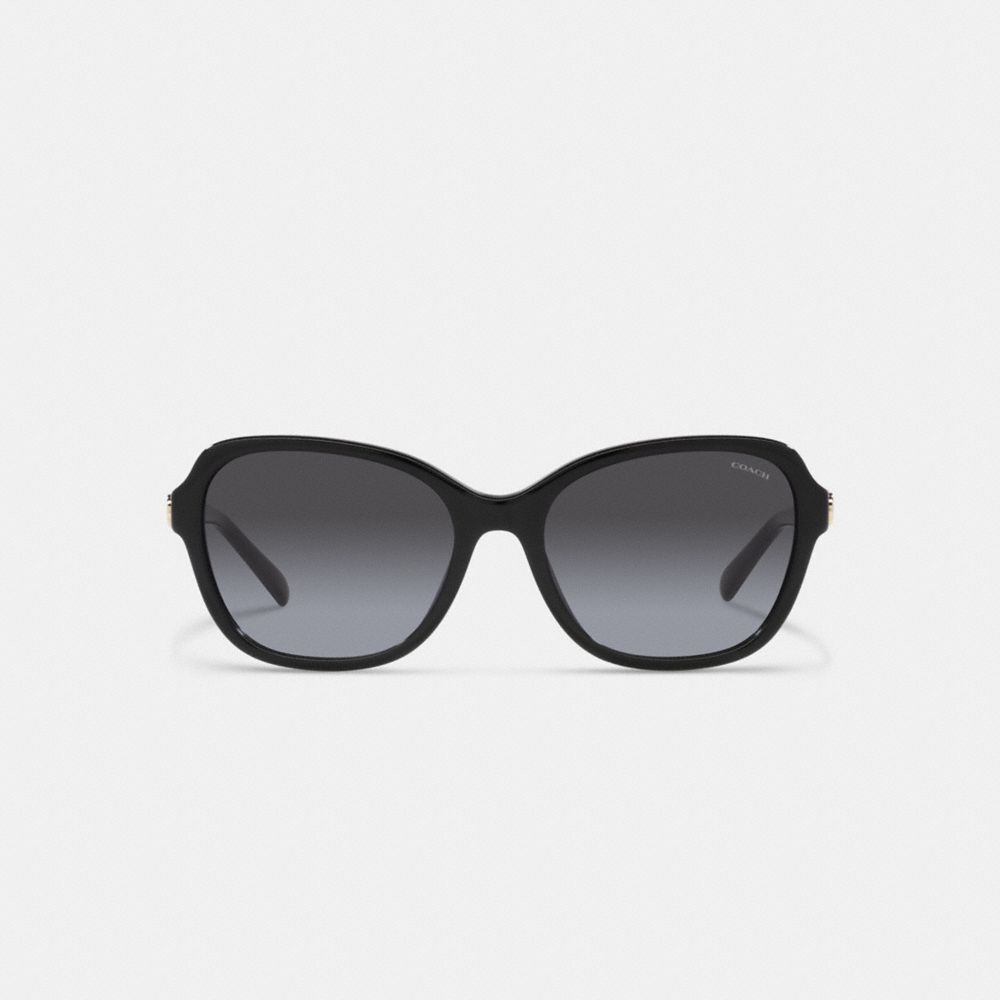 Coach Hinged Horse And Carriage Square Sunglasses Black | 978-REASUG