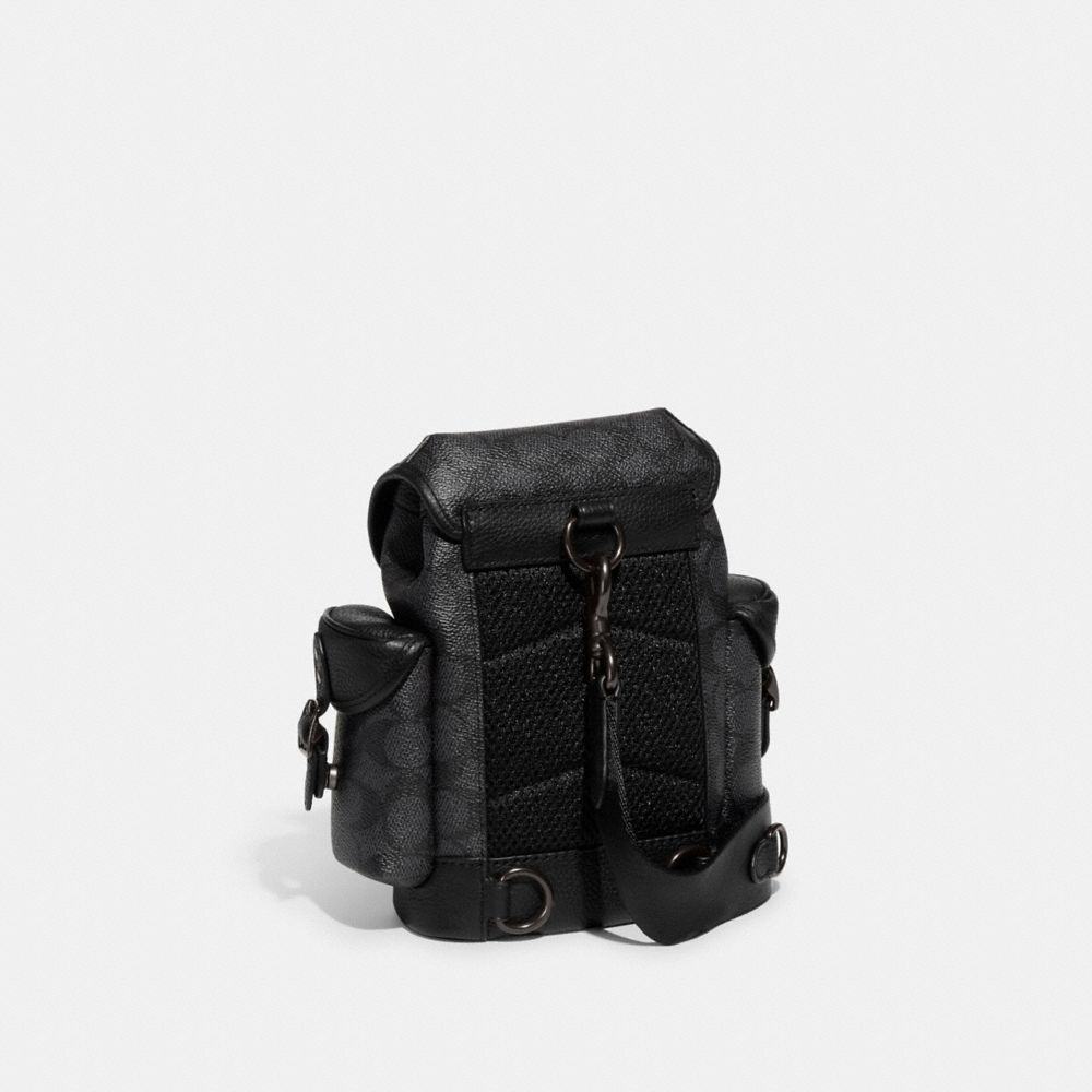 Coach Hitch Backpack 13 In Signature Canvas Signature Coated Canvas/Charcoal | 943-ELORGV