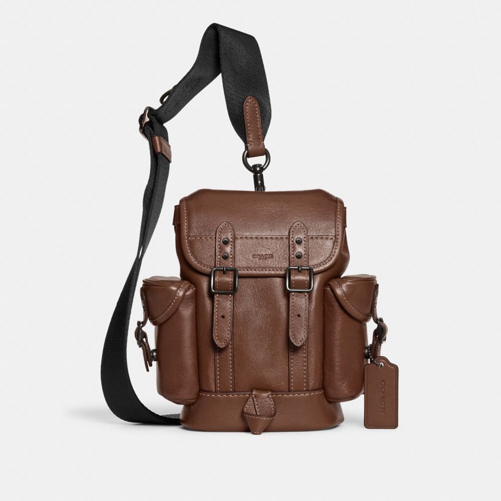 Coach Hitch Backpack 13 Leather/Dark Saddle | 124-KRQCHL