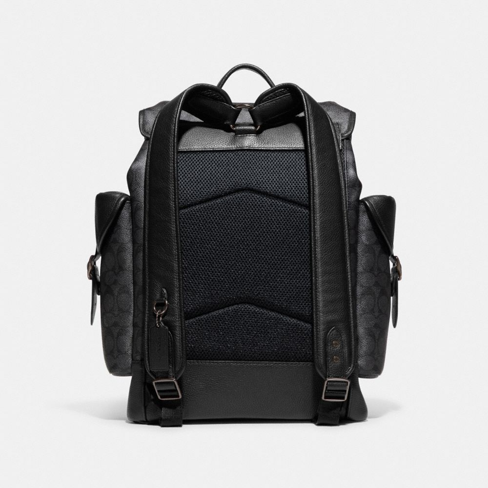 Coach Hitch Backpack In Signature Canvas Canvas/Charcoal | 369-HVLZXA