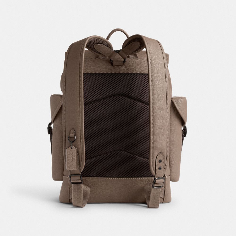 Coach Hitch Backpack Polished Pebble Leather/Dark Stone | 748-LMJDZC