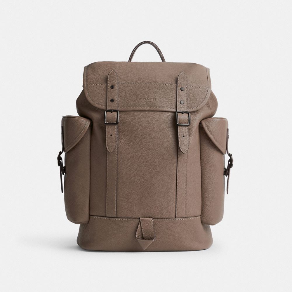 Coach Hitch Backpack Polished Pebble Leather/Dark Stone | 748-LMJDZC