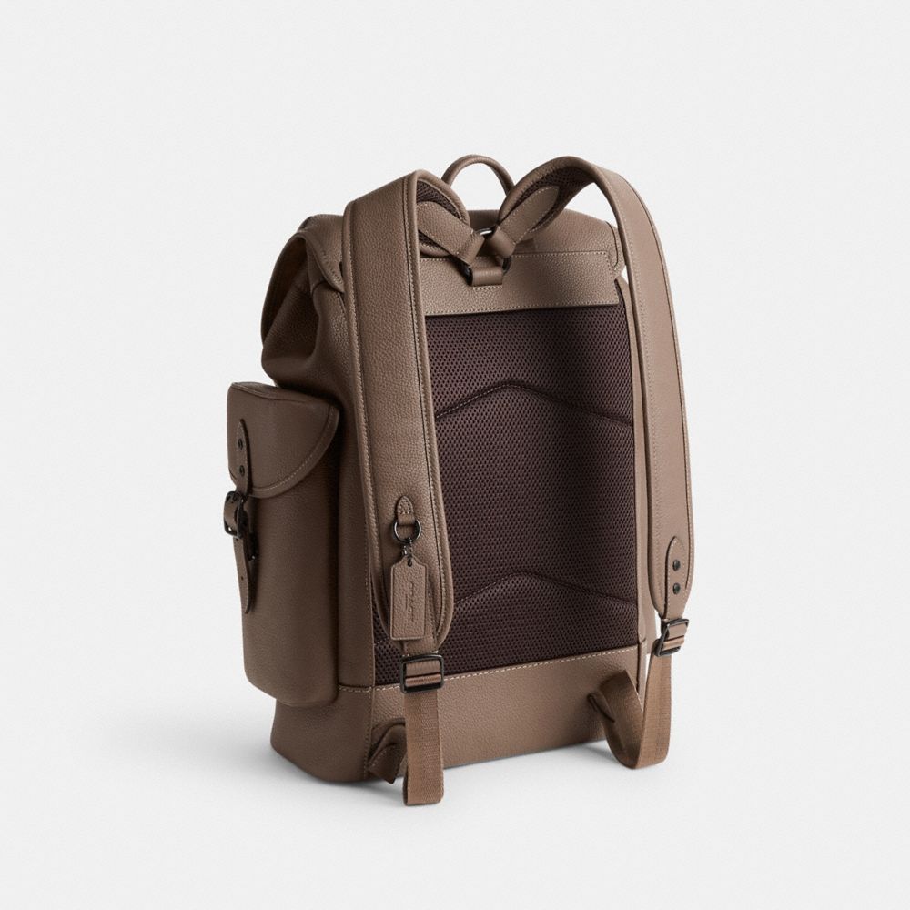 Coach Hitch Backpack Polished Pebble Leather/Dark Stone | 245-WCGTLZ