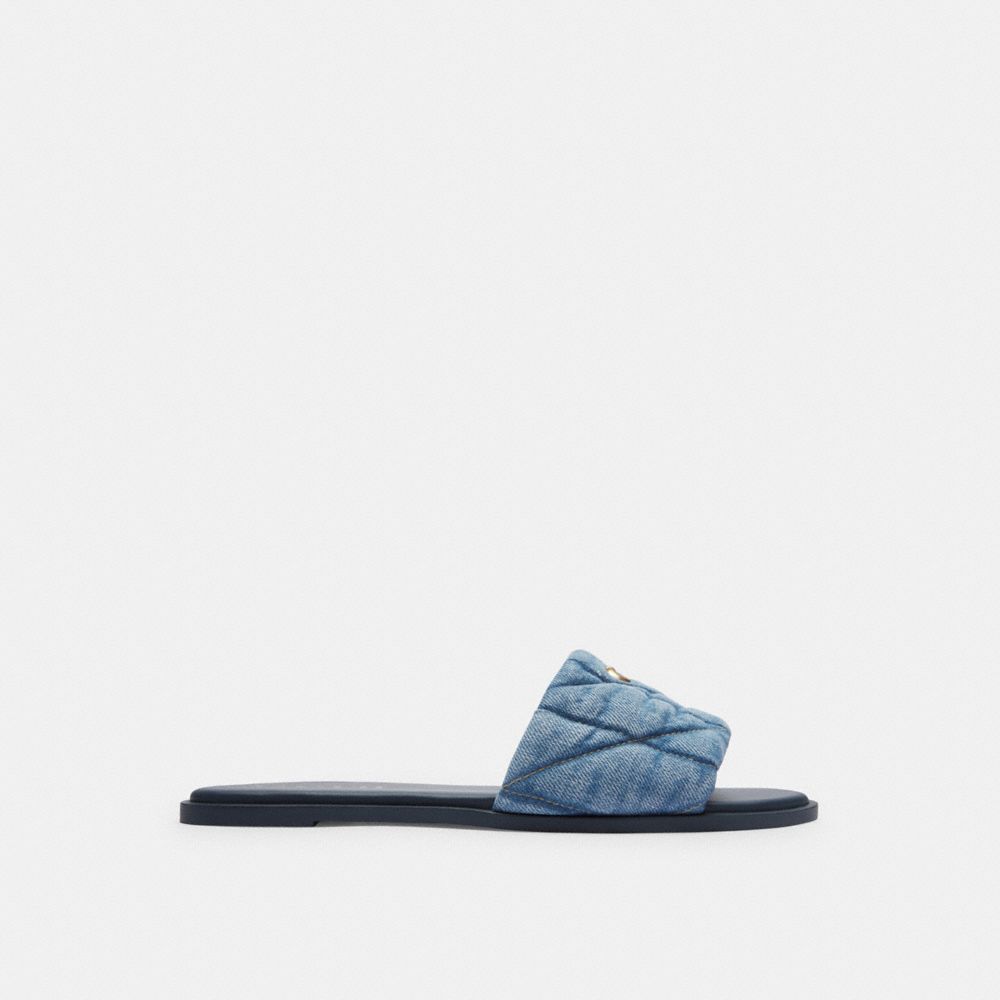 Coach Holly Sandal With Quilting Indigo Denim | 283-VDIRQS