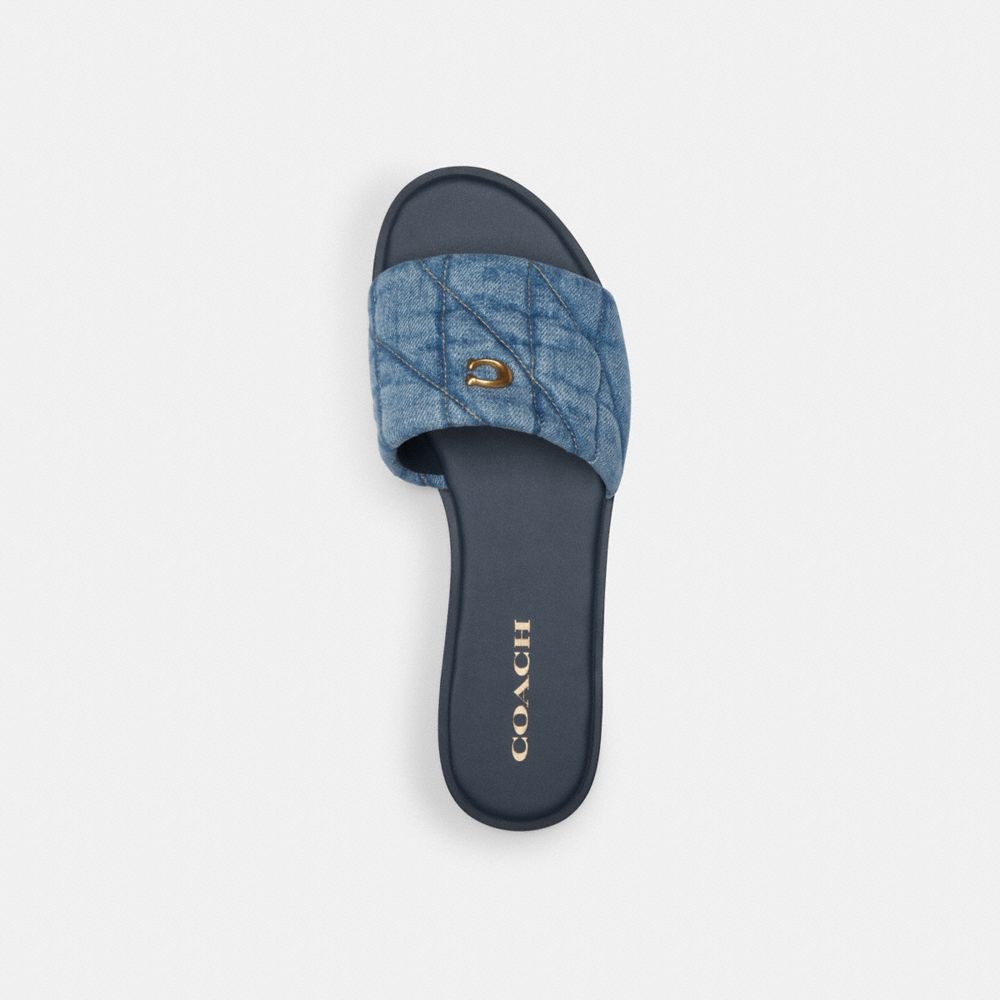 Coach Holly Sandal With Quilting Indigo Denim | 283-VDIRQS