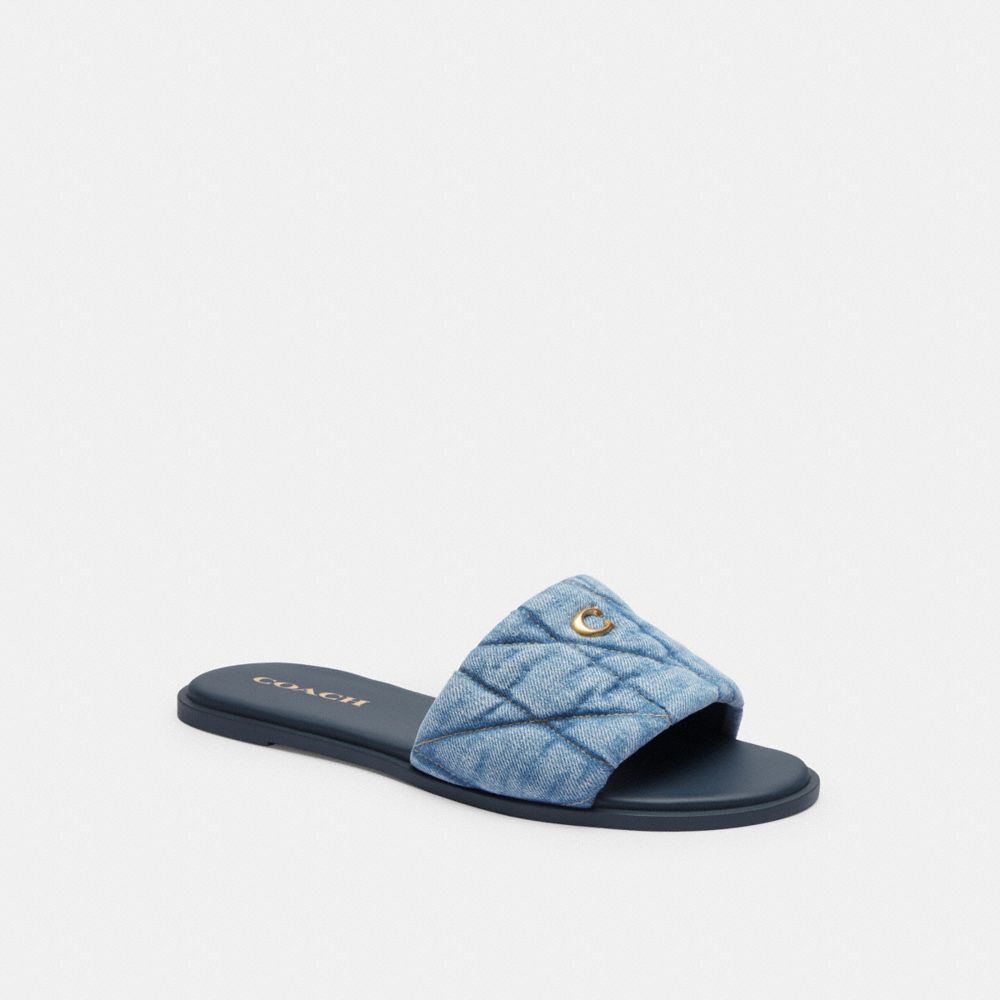 Coach Holly Sandal With Quilting Indigo Denim | 283-VDIRQS