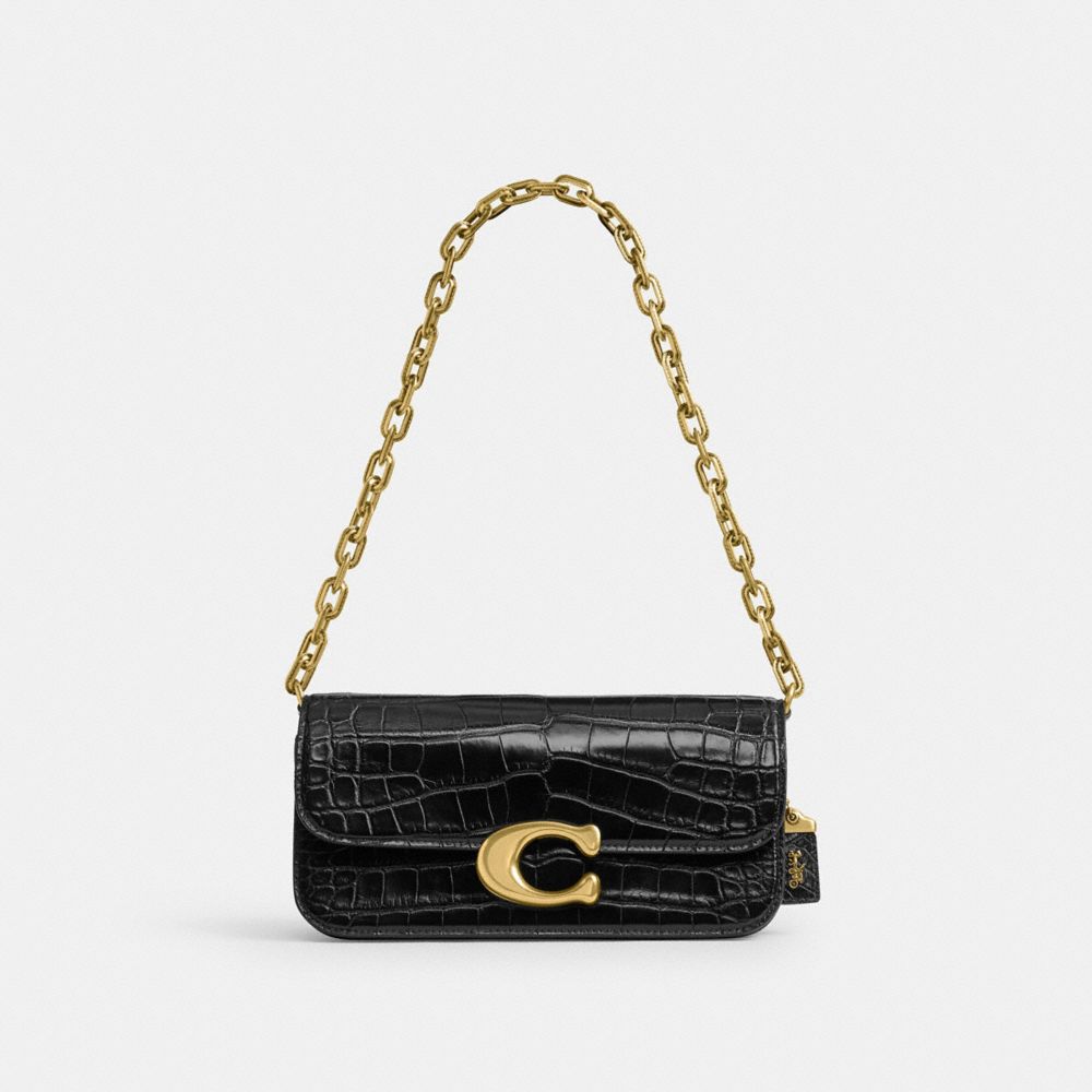 Coach Idol Bag 23 In Alligator Brass/Black | 457-STBWQA