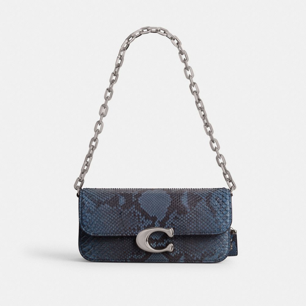 Coach Idol Bag 23 In Python Silver/Denim | 780-INDMWZ