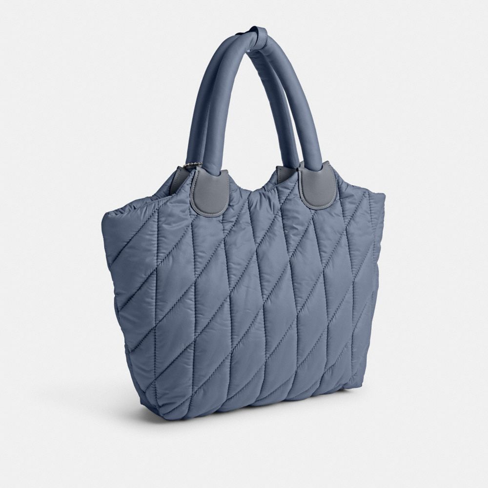 Coach Iris Tote Bag Silver/Slate Blue | 258-NASLXO