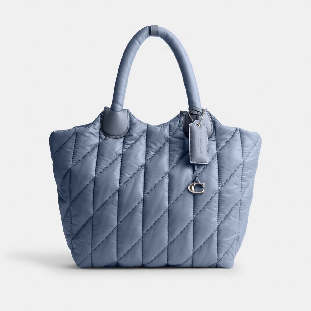 Coach Iris Tote Bag Silver/Slate Blue | 258-NASLXO