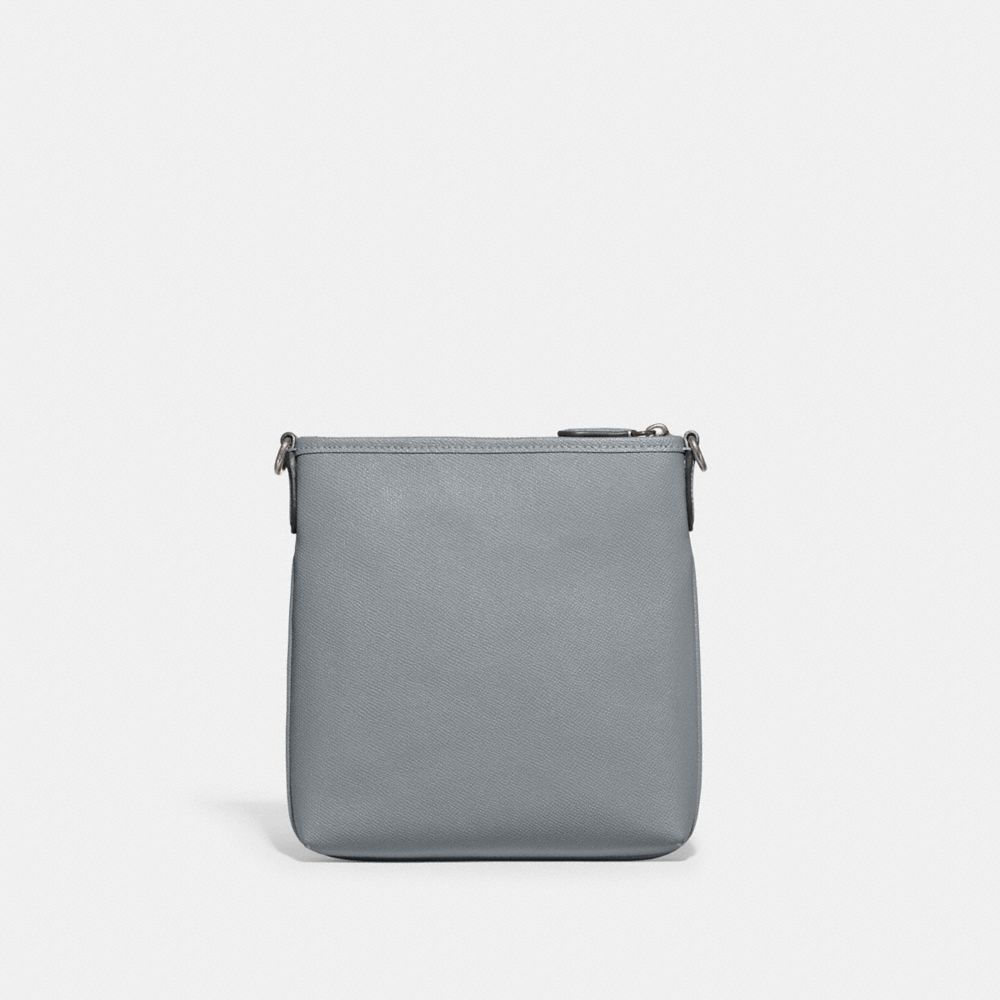 Coach Kitt Messenger Crossbody Bag Crossgrain Leather/Silver/Grey Blue | 923-VWMENF