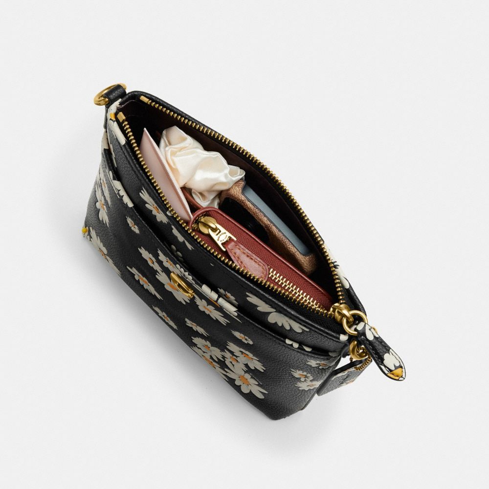 Coach Kitt Messenger Crossbody Bag With Floral Print Brass/Black Multi | 819-OGHPRF