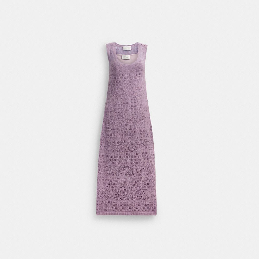 Coach Lace Knit Dress Purple | 297-AREOJM