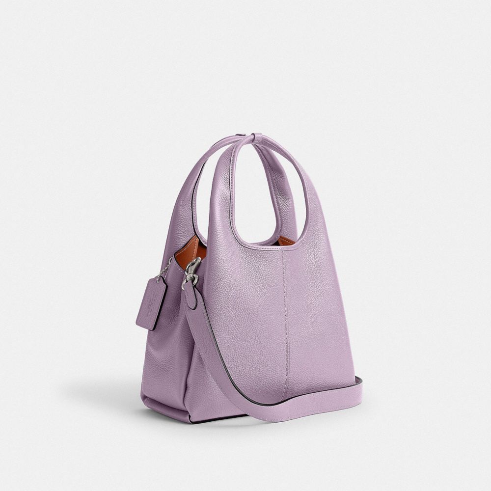 Coach Lana Shoulder Bag 23 Polished Pebble Leather/Silver/Soft Purple | 046-SYMRCN