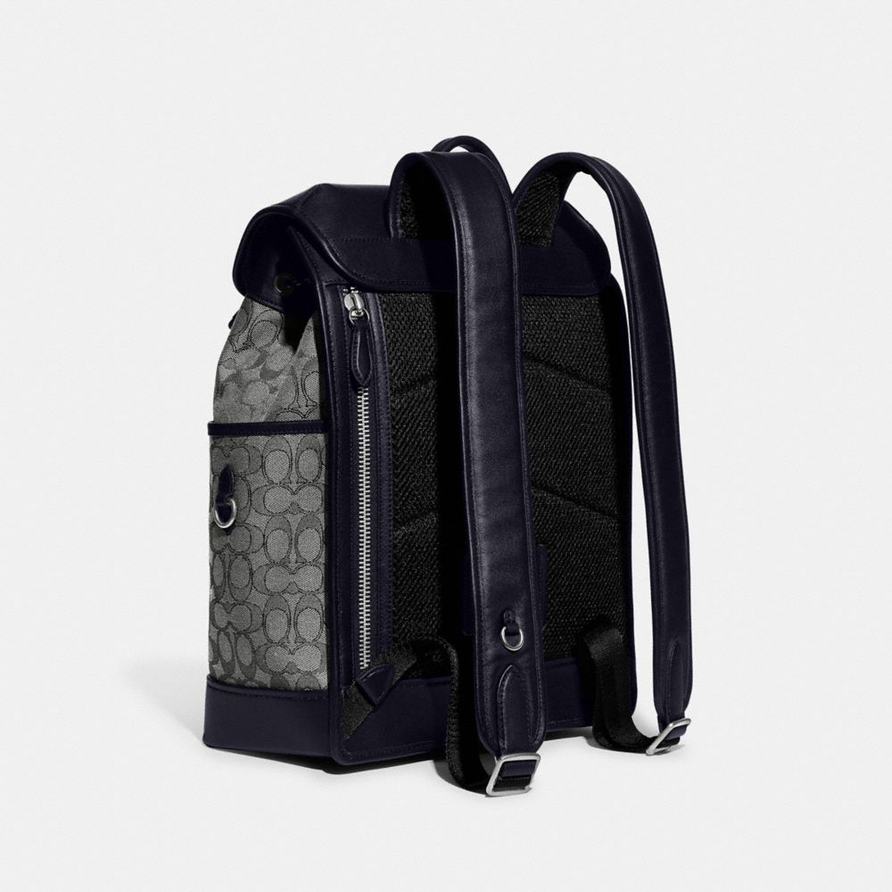 Coach League Flap Backpack In Signature Jacquard Signature Jacquard/Midnight Navy | 798-IPEBNM