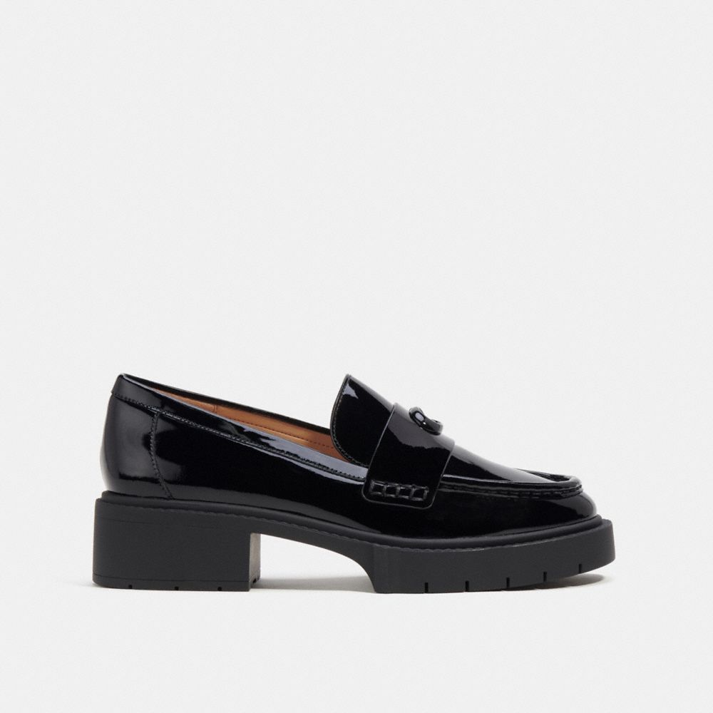 Coach Leah Loafer Leather/Black Patent | 746-SYRNJP