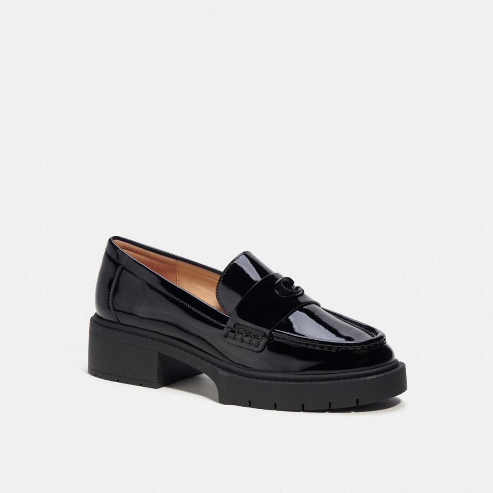 Coach Leah Loafer Leather/Black Patent | 746-SYRNJP