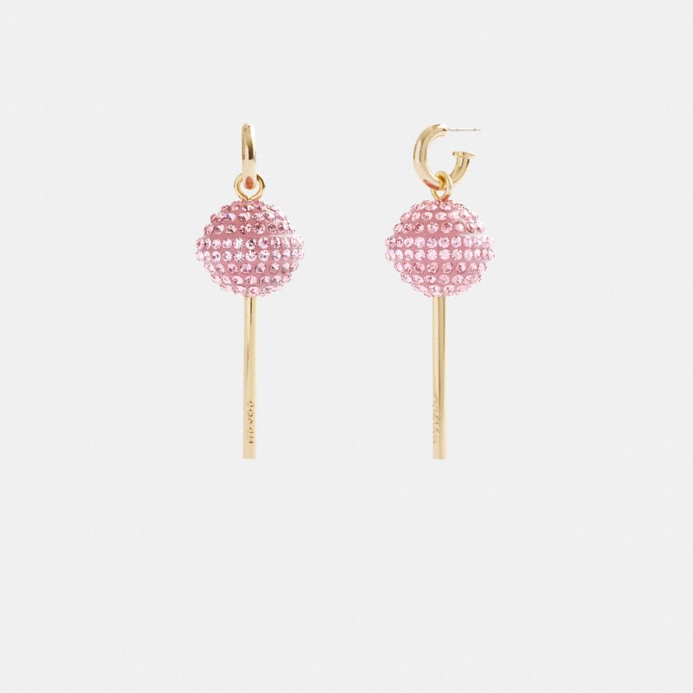 Coach Lollipop Earrings Gold/Pink | 103-VRGUFL