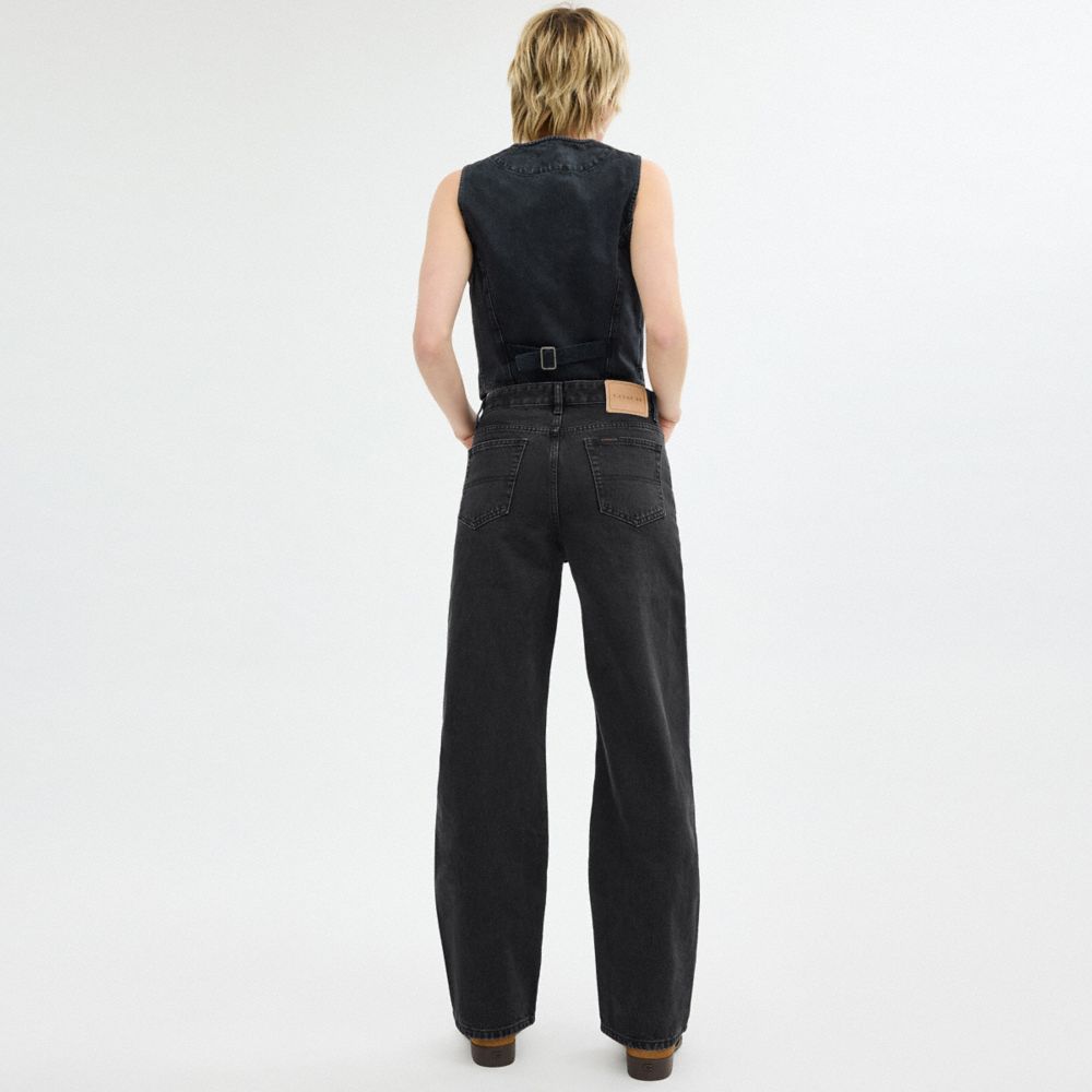 Coach Loose Fit Jeans In Organic Cotton Black | 874-BATLGQ