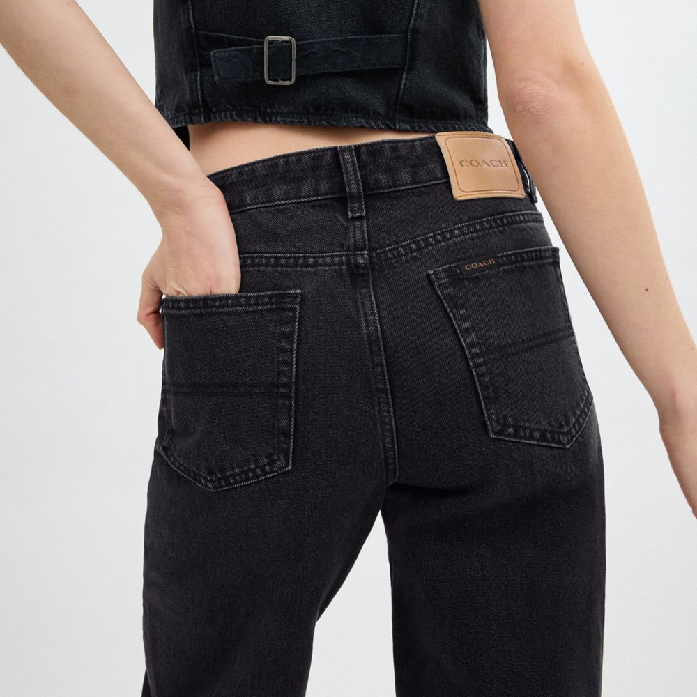 Coach Loose Fit Jeans In Organic Cotton Black | 874-BATLGQ