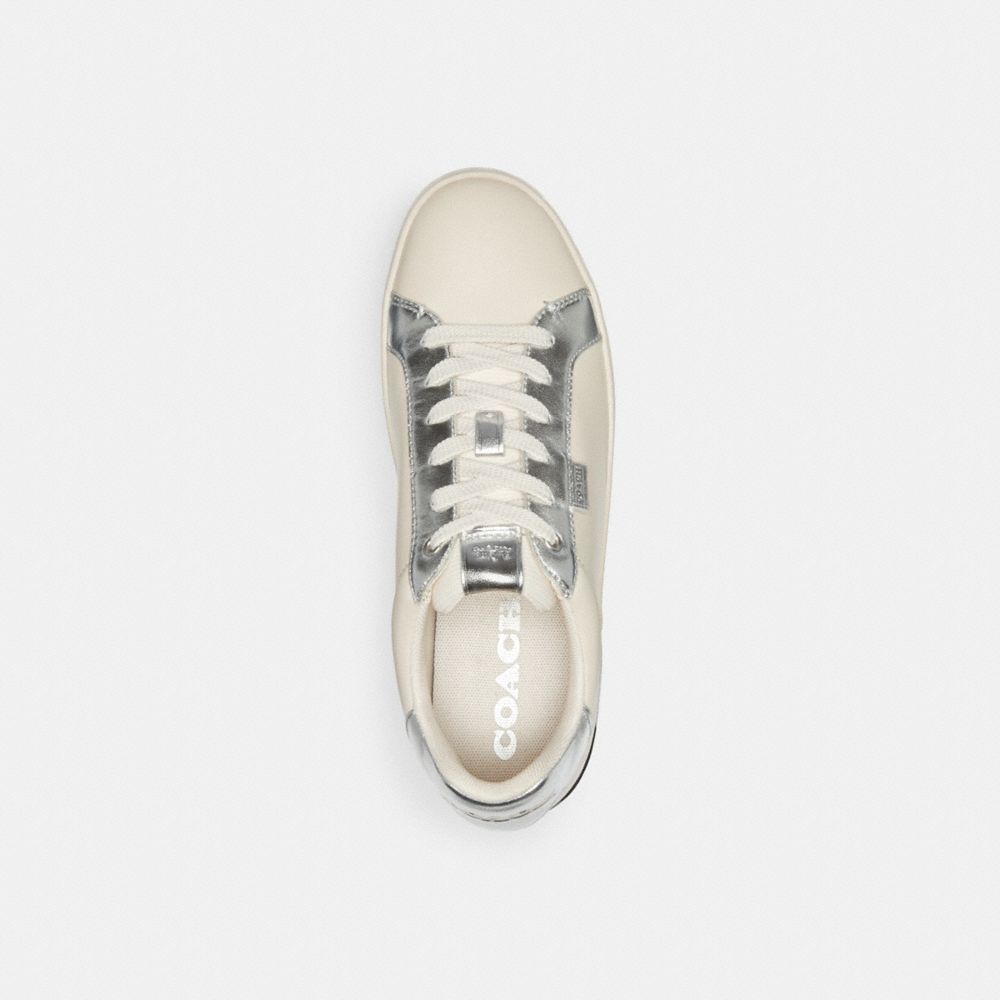 Coach Lowline Low Top Sneaker Chalk/Silver | 182-UPVXKZ