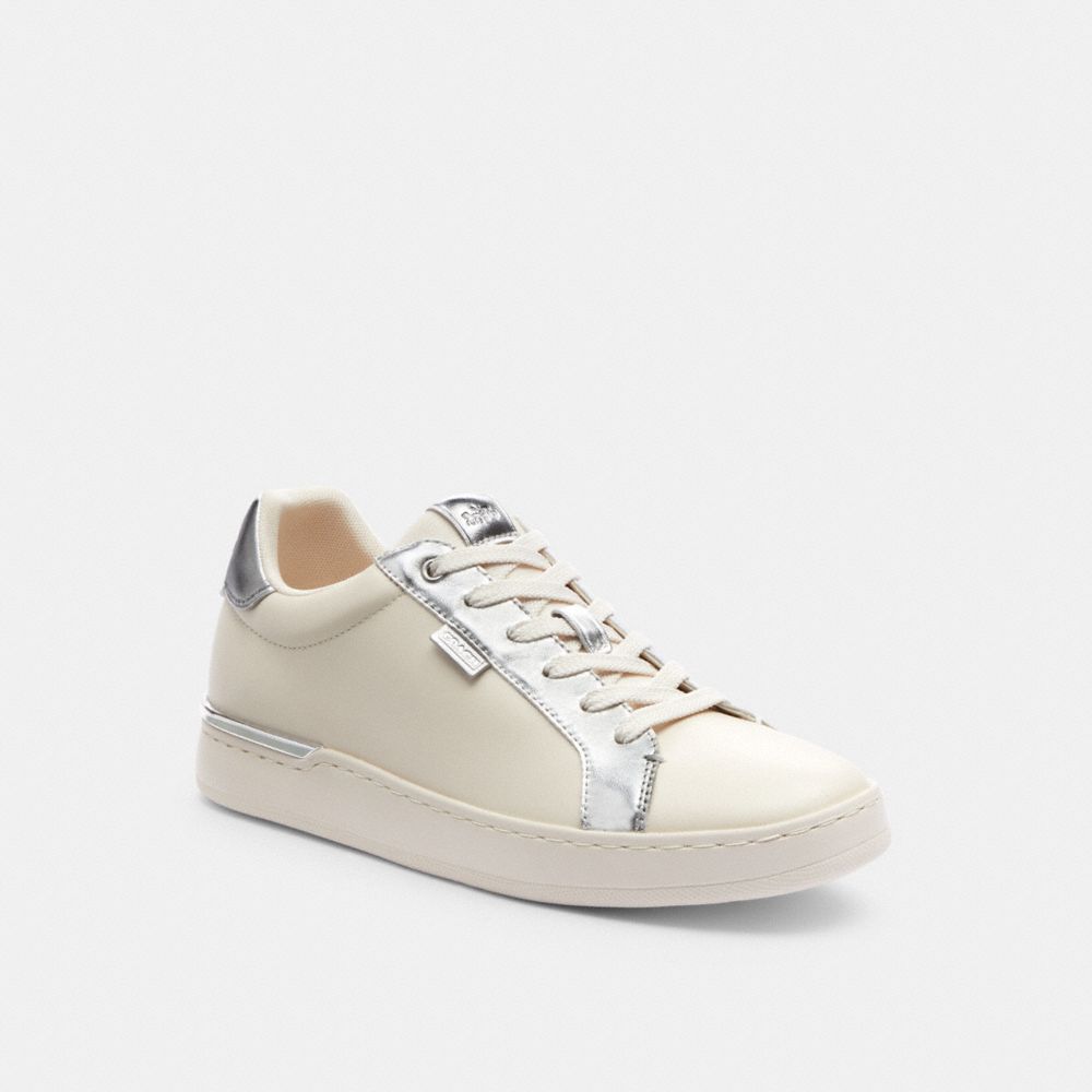 Coach Lowline Low Top Sneaker Chalk/Silver | 182-UPVXKZ